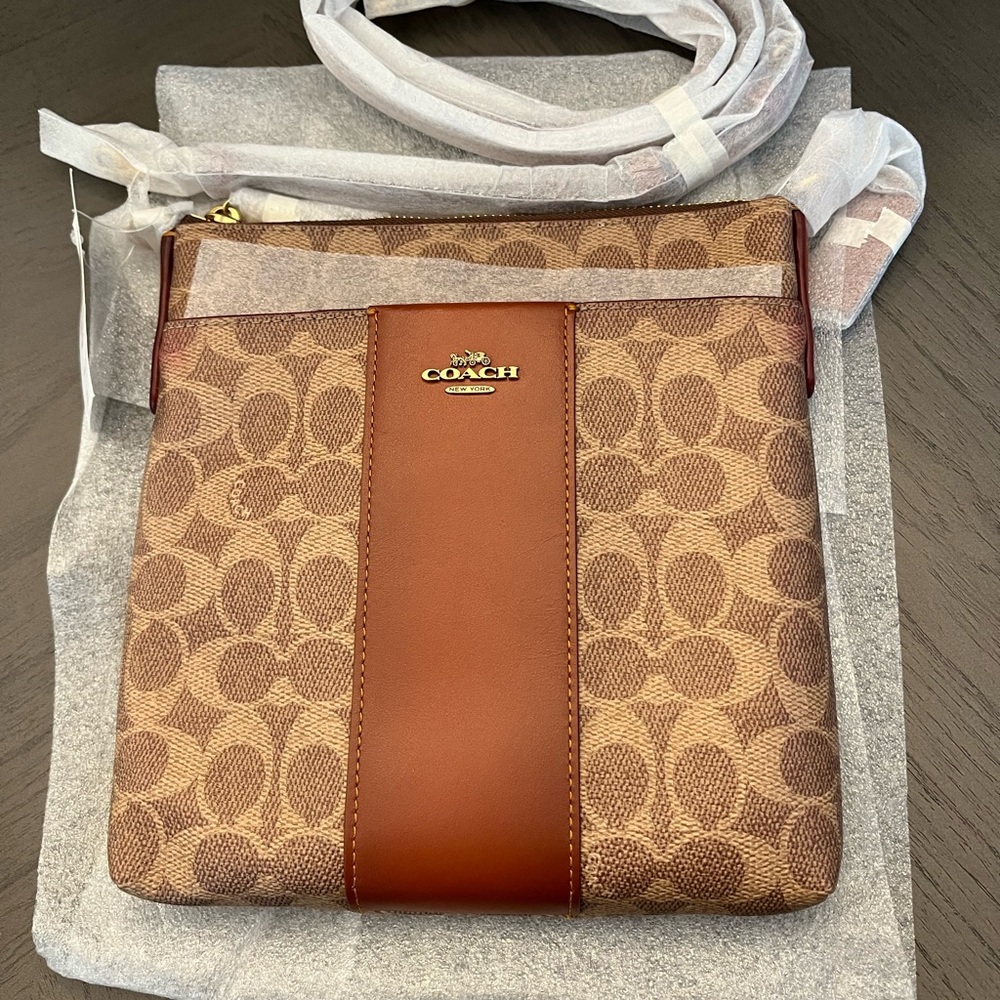 Coach Signature Canvas Messenger Crossbody Bag NWT - Picture 5 of 7